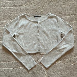 Brandy Melville light grey cropped cardigan